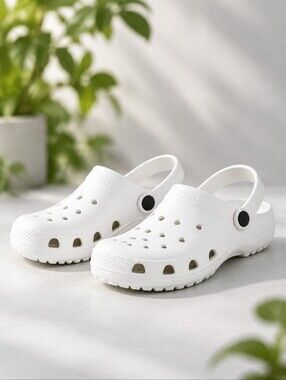 Classic White Comfort Clog Mule - Versatile Easy Slip-On Wear Breathability 6.5
